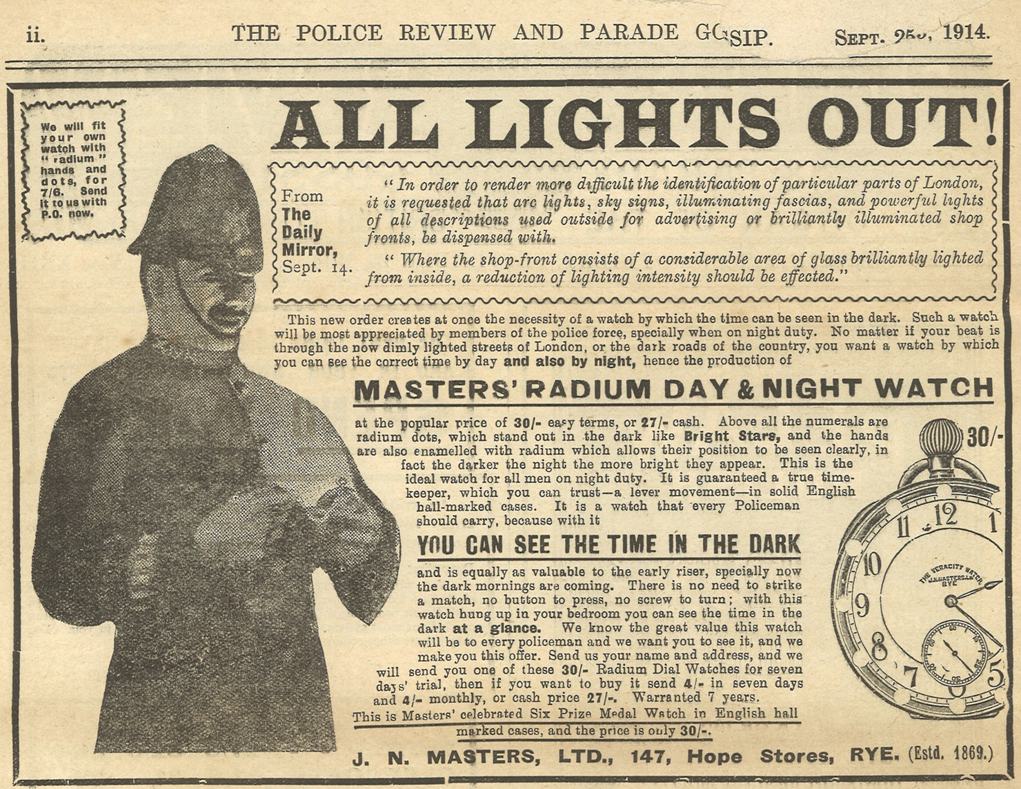 Radioactive Watch How do you know if a watch has radium hands